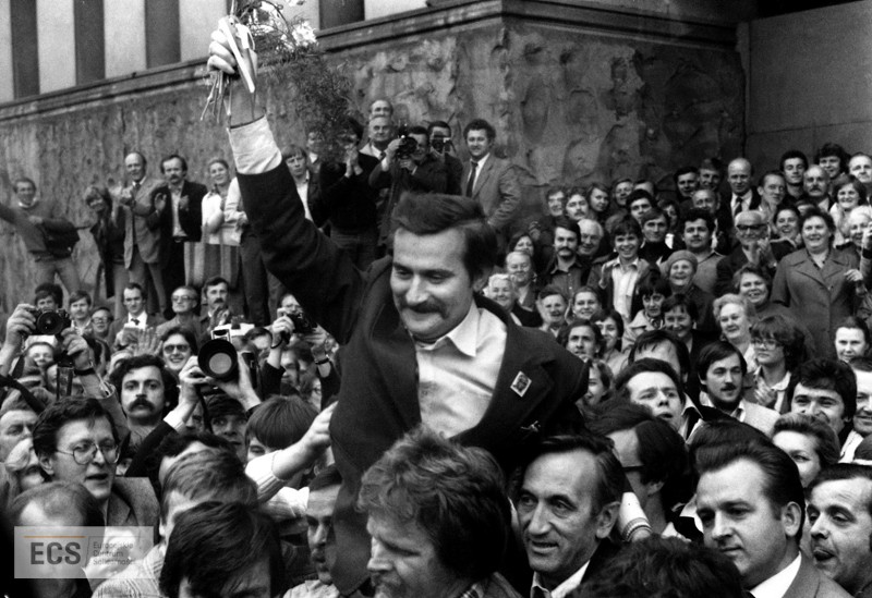 Lech Wałęsa, lata 80. Fot. Leszek Biernacki / ECS